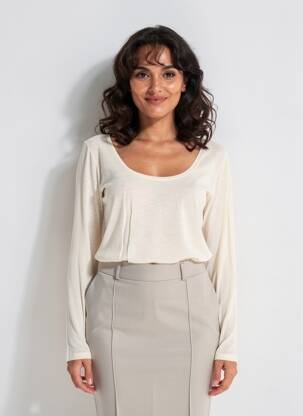 Top manches longues manches longues blanc LOLA ESPELETA femme
