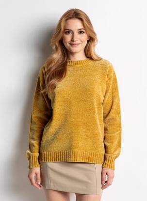 Pull resserrée sur le bas manches longues jaune LOSAN femme