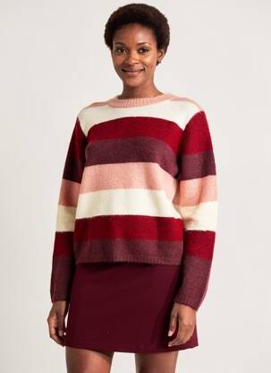 Pull coupe droite manches longues rouge SOYACONCEPT femme