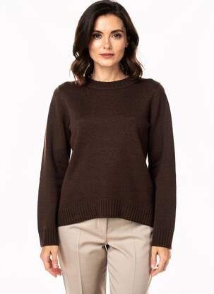 Pull resserrée sur le bas manches longues marron SOYACONCEPT femme