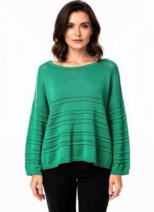 Pull col bateau manches longues vert LOLA ESPELETA femme
