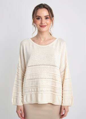 Pull col bateau manches longues beige LOLA ESPELETA femme