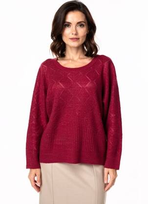 Pull coupe droite manches longues violet CREAM femme