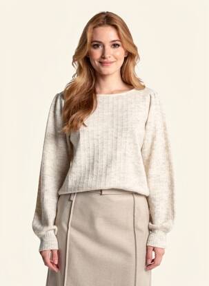 Pull coupe droite manches longues gris CREAM femme