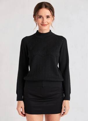 Pull resserrée sur le bas manches longues noir LOLA ESPELETA femme