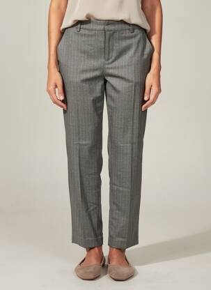 Pantalon chino fermeture zippée sous rabat boutonné taille normale gris CREAM femme
