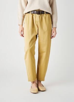 Pantalon droit tissage popeline taille normale beige PLEASE femme