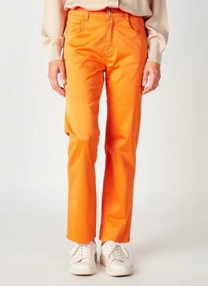 Pantalon slim tissage popeline taille normale orange LOLA ESPELETA femme