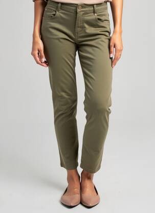 Pantalon slim tissage popeline taille normale vert LOLA ESPELETA femme