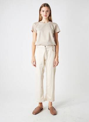 Pantalon slim tissage popeline taille normale beige LOLA ESPELETA femme