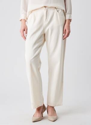 Pantalon droit tissage popeline taille normale beige LOLA ESPELETA femme