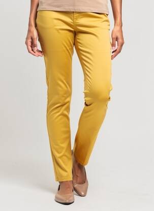 Pantalon slim tissage popeline taille normale jaune LOLA ESPELETA femme