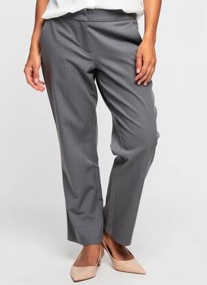 Pantalon chino fermeture zippée sous rabat avec crochet taille normale gris LOSAN femme