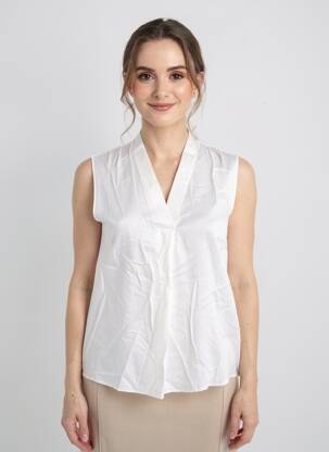 Top coupe cintrée sans manche blanc HERZEN'S ANGELEGENHEIT femme