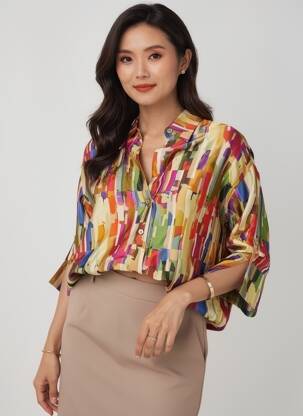 Top manches longues manches longues orange ELENA MIRO femme