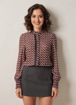 Chemisier coupe cintrée manches longues rouge PHO FIRENZE femme