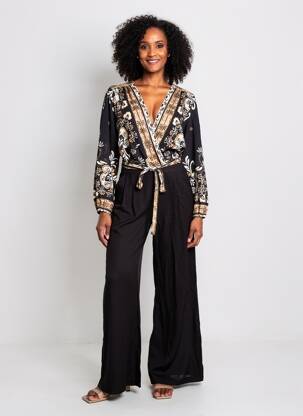 Combi-pantalon coupe cintrée manches longues noir TWINSET femme