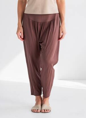 Sarouel coupe large taille normale marron YOU femme