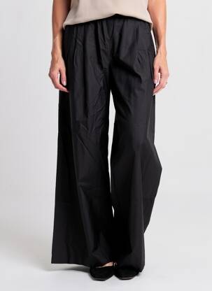 Pantalon large tissage popeline taille normale noir TWINSET femme