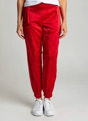 Pantalon cargo resserrée sur le bas taille normale rouge CHARLOTTE SPARRE femme