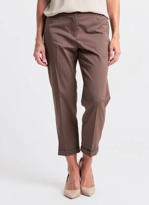 Pantalon 7/8 taille élastique taille normale marron RAFFAELLO ROSSI femme