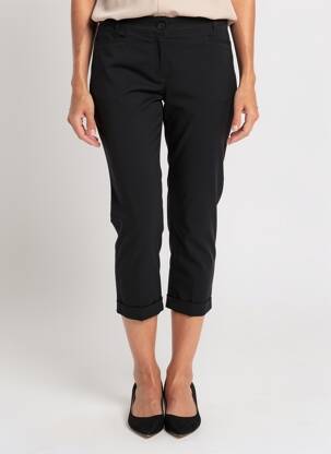 Pantalon 7/8 taille élastique taille normale noir RAFFAELLO ROSSI femme