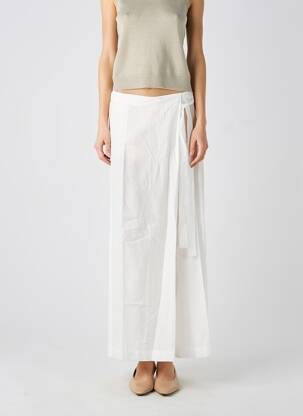 Pantalon large tissage popeline taille normale blanc TWINSET femme
