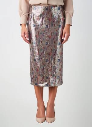 Jupe longue fermeture zippée au dos argent ELENA MIRO femme