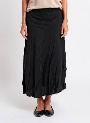 Jupe longue coupe asymétrique noir KUXO femme