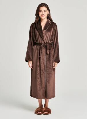 Robe de chambre stretch marron ARUELLE femme