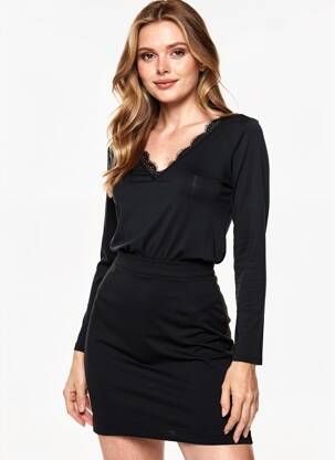 T-shirt manches longues manches longues noir VITTORIA B femme
