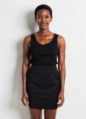 Débardeur stretch sans manche noir VITTORIA B femme