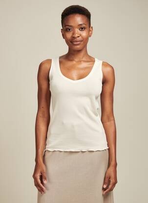 Débardeur stretch sans manche beige VITTORIA B femme