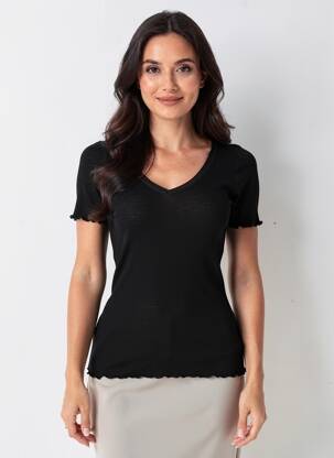 T-shirt stretch manches courtes noir VITTORIA B femme