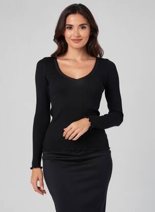 T-shirt manches longues manches longues noir VITTORIA B femme
