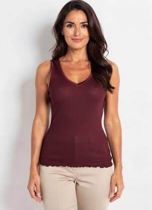 Sous-pull stretch sans manche violet VITTORIA B femme