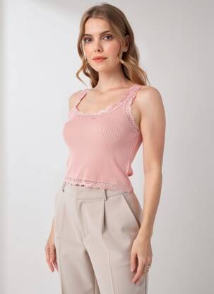 Top/caraco stretch bleu VITTORIA B femme