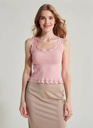 Débardeur stretch sans manche rouge VITTORIA B femme