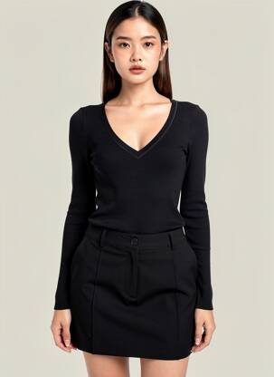 Top/caraco stretch noir VITTORIA femme