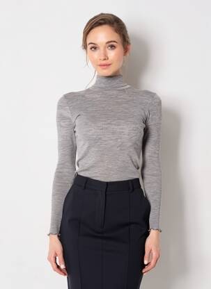 Sous-pull tissage chiné manches longues bleu VITTORIA B femme