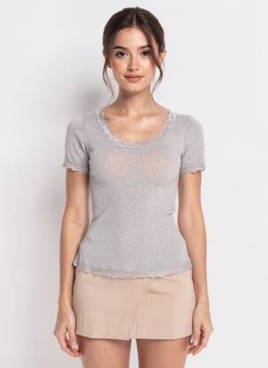 Top stretch manches courtes bleu VITTORIA B femme