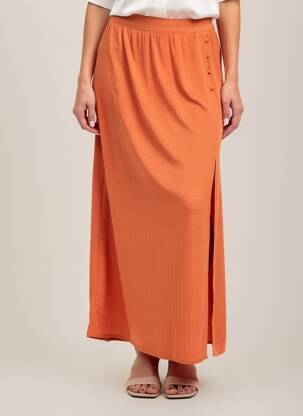 Jupe longue imprimé fantaisie orange LOLA ESPELETA femme