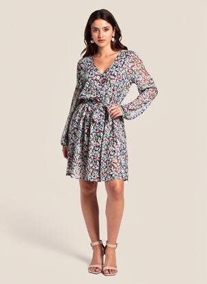 Robe courte manches longues manches longues bleu ONLY femme