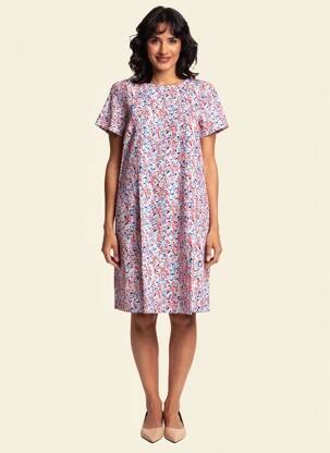 Robe courte manches courtes manches courtes orange LILY & ME femme