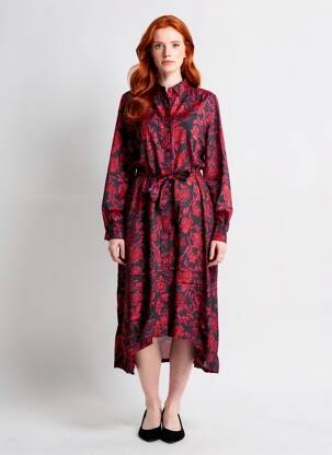 Robe longue manches longues manches longues rouge KAFFE femme
