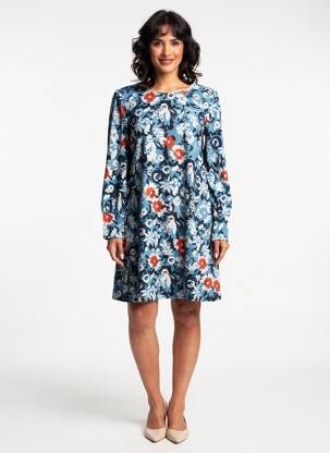 Robe courte manches longues manches longues bleu LILY & ME femme