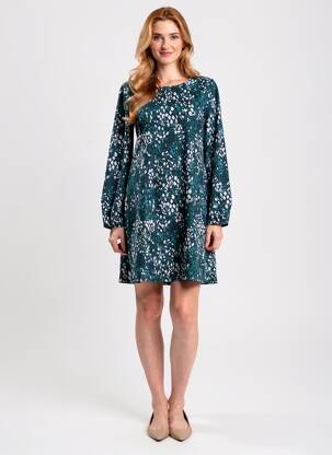 Robe courte manches longues manches longues bleu LILY & ME femme