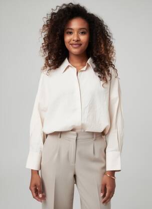 Chemisier manches longues manches longues beige ONLY femme