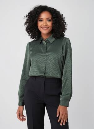 Chemisier coupe cintrée manches longues vert LPB LES PETITES BOMBES  femme