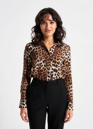 Chemisier coupe cintrée manches longues marron MORGAN femme